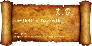 Karikás Dominik névjegykártya