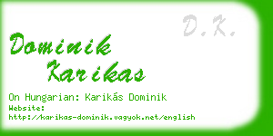 dominik karikas business card